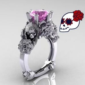 Catrina Skull Rose Delicate Ring size 6